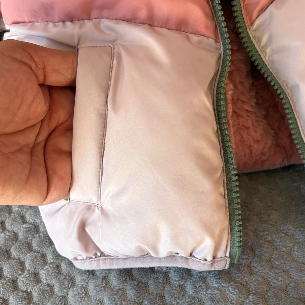 Swiss Tech Baby Girls 12M Colorblock Puffer Jacket Fleece Lined Hooded Snow Cozy